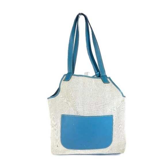 HERMES Shoulder bag Tote Bag Giardinier PM Shoulder Bag Leather/Canvas blue - Picture 1 of 16